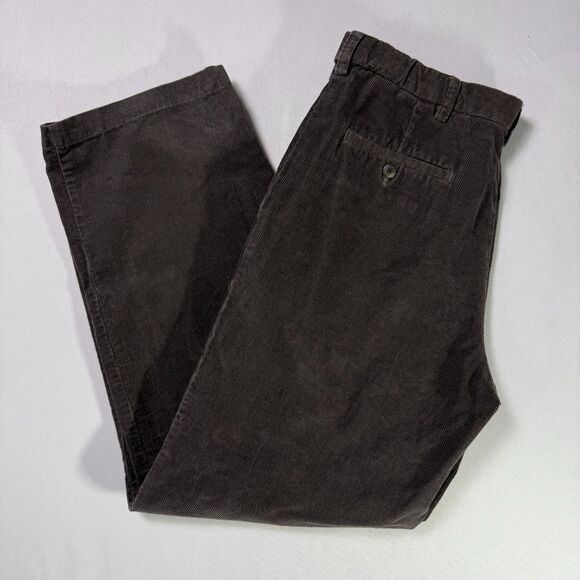 Haggar Men's Corduroy Pants Dark Brown Sz 36x30, Stretch Waist, Fall/Winter Wear - Picture 1 of 13